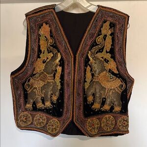 Vintage Embroidered Elephant Vest